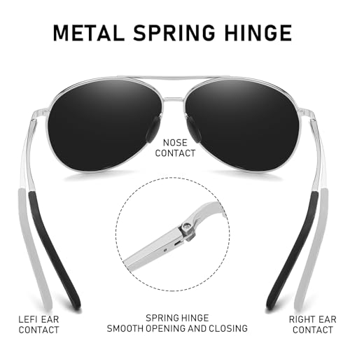 Image of Classic Aviator Sunglasses - Polarized Military Style for Men & Women, 100% UV Protection, Premium Quality