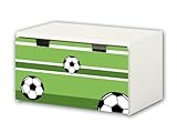 STIKKIPIX kompatibel für die Kinderzimmer Banktruhe STUVA von IKEA (90 x 50 cm) | Fußball Möbelfolie | BT04 | Möbelaufkleber mit Fußball-Motiv | Möbel Nicht Inklusive
