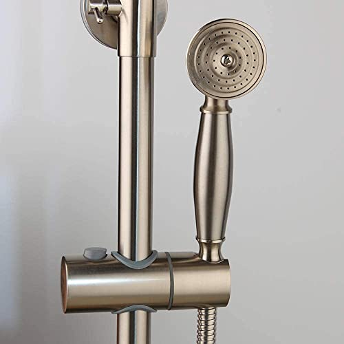 Ensemble de robinets de douche brossé avec barre de pluie réglable - 3