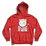 lepni.me Sudadera con Capucha Todo lo Que Quiero para Navidad es la Idea del Regalo Miau, el Amante de los Gatos (M Rojo Multicolor)