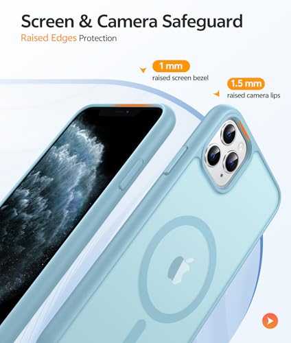Image of FNTCASE for iPhone 11 Pro Case: [Compatible with Magsafe] Translucent Matte Magnetic Phone Cover - Military Grade Drop Protection Shockproof Protective for iPhone 11Pro 2019 Cases - Teal