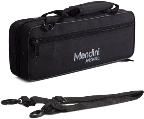 Mendini MPO-EN Black Resin Key of C Piccolo with Nickel Plated Keys with Case, Joint Grease, Cleaning Cloth and Rod, and Gloves