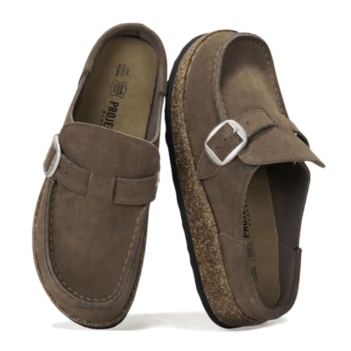100% Genuine Leather Moccasin Style Clogs for Women - Fall...
