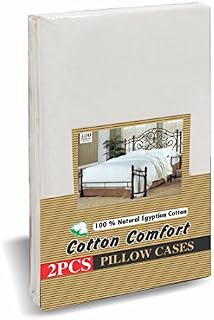 Cotton Comfort Pillow Cases 400 Thread Count 100% Egyptian Cotton, White, Pack Of 2