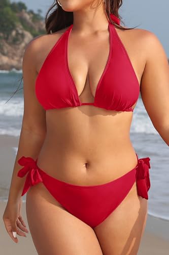 Image of Tempt Me Women Plus Size Sexy Bikini Set Two Piece Tie Side Swimsuit