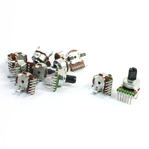 Aexit 10 Pcs 6mm Dia D Shaped Shaft 6-Terminal Snap-in Single Joint B Type Linear Rotary Potentiometers 50K Ohm B503 (c2fb6f659ba191624acd5fa7caaa5323)