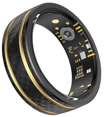 Smart Ring for Men Blood Pressure Monitor Fitness Ring with Heart Rate Monitor Health Ring Sleep Tracker Pedometer Calories Step Counter Waterproof Activity Tracker Compatible with iOS Android Phones