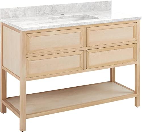 Signature Hardware 483621 Robertson 48" Single Vanity Cabinet Set with Wood Cabinet, Vanity Top and Rectangular Undermount Sink - Single Faucet Hole