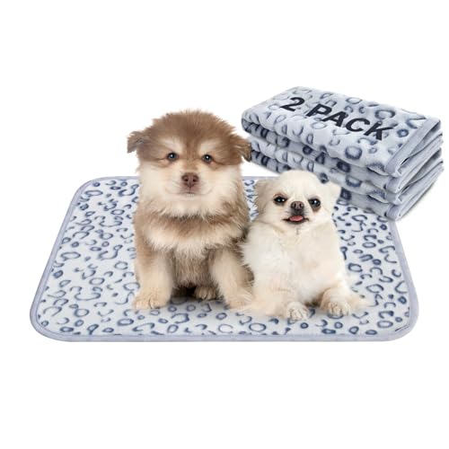 Image of Qeils Reusable Puppy Pads, 2 Pack Washable Pee Pads for Dogs, Waterproof Non Slip Wee Wee pad, Absorbent and Leakproof Training Mats for Potty, Crate, Playpen, Bed, Sofa, 18 inchx 24 inch