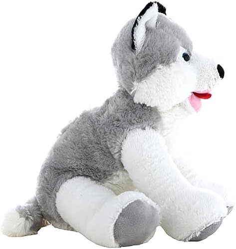 Miniatura 4 de Snowshoe The Husky - Animal de peluche de 16 pulgadas, suave perro husky de peluche para niños y niños pequeños, regalo realista de peluche de