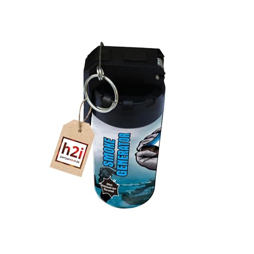 h2i Rauchgenerator mit Reißzünder| 1 Stück | Blau | +/- 60 sek | Rauch Vulkan Fontäne | Rauchtopf Rauchgenerator Rauchbombe | dichter kräftiger Rauch | Ganzjahresfeuerwerk Kat T1/F1