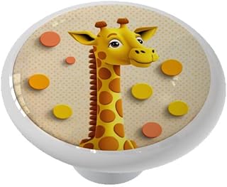 Giraffe Dots Drawer Knob (Material : High Gloss Ceramic) Cabinet Knobs and Pulls for Home and Nursery Room Decor