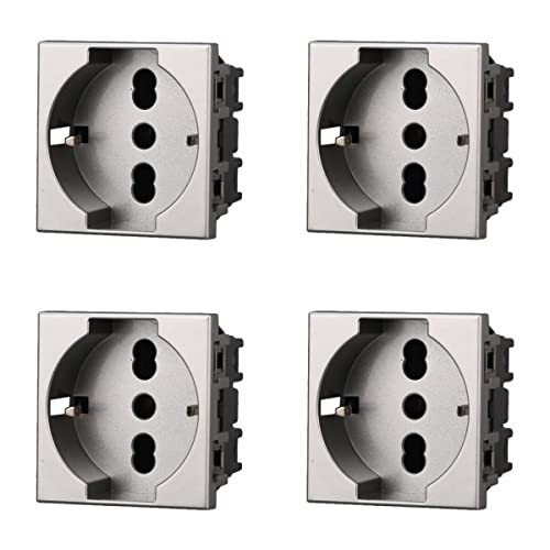4 Pezzi Presa Schuko Compatibile Con Bticino Axolute...