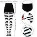 baotongle 2 Pairs Women's Nylon Striped Tights Striped Tights for Women Women's Stocking Hosiery (Black and White)