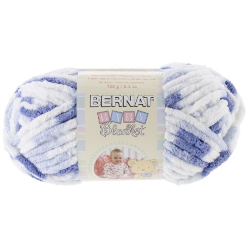 Bernat Baby Blanket Yarn, 3.5 Oz, Gauge 6 Super Bulky, Little Denim Print