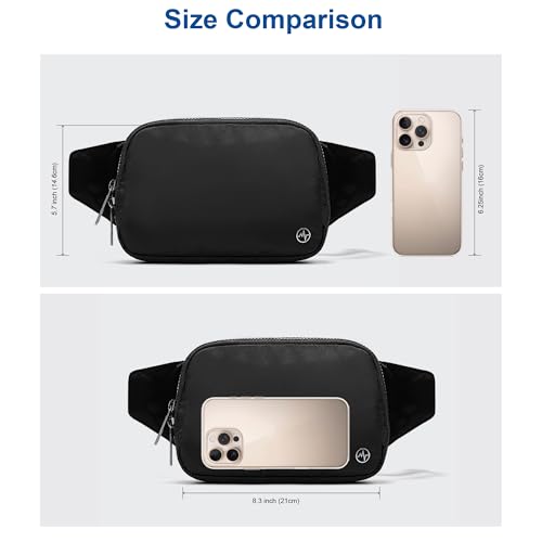 pander belt bag large 2l nylon fanny pack purse for women and men with adjustable strap