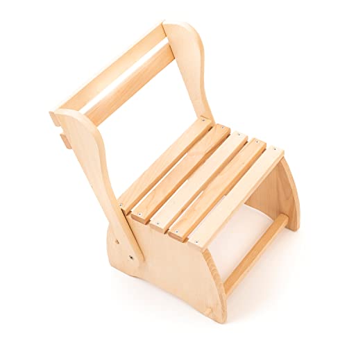 Ribnican - Taburete plegable de madera de haya, 2 escalones, plegable, 42 x 30 x 43 cm, haya maciza Cover