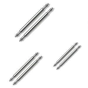 6 x Watch Strap Spring Bars Pins 3 Different Sizes in 1 Pack Double Flanged Replacemant Bar (18mm 20mm 22mm)