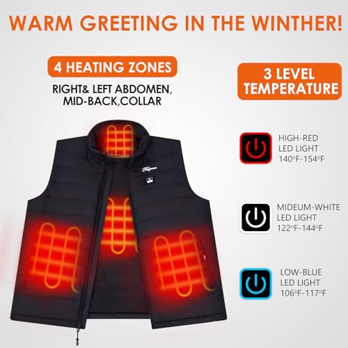 Telguua Heated Vest for Men with Battery Pack Included Warm Men's Heated Vests Electric Heating Vest Rechargeable4