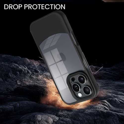 Image of KARWAN️Ultra-Hybrid Shockproof Back Cover Case for iPhone 16 Pro Max | Camera Protection Bump |Shockproof Back Cover Case for iPhone 16 Pro Max (PC & TPU, Smoked Matte Sides) Black