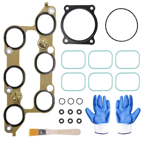 Image of Intake Manifold Gasket Set, for Buick Allure /Enclave, for Chevy Camaro /Caprice /Equinox /Impala, for Cadillac ATS /CTS /SRX /XTS, for GMC Canyon /Terrain, for Saab 9-4X, 10-22, 3.6 /3.0L, OE MS972401