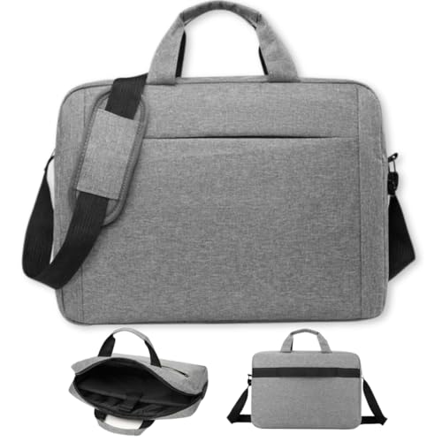 Pasta para Notebook até 15'' Impermeável com Bolso Frontal | Bolsa Executiva Unissex Com Alça de Mão e Ombro | Ideal Para Trabalho, Faculdade e Viagem - Cor Cinza | Exclusivo Izal