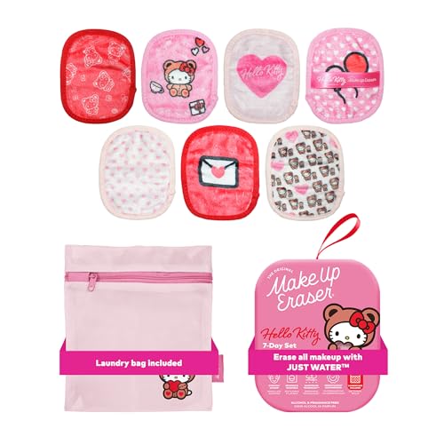 Image of The Original MakeUp Eraser 7-Day Set, Erase All Makeup with Just Water, Including Waterproof Mascara, Eyeliner, Foundation, Lipstick, Sunscreen, and More! Hello Kitty Cutie Pie, 7ct.