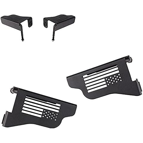 XLANJINGJ Front Foot Pegs Solid Black Powder Coated Foot Rest Grille Kick Panel for Wrangler JK for 2007-2017 Jeep Wrangler JK 2DR JKU 4DR - 1 Pair Cover