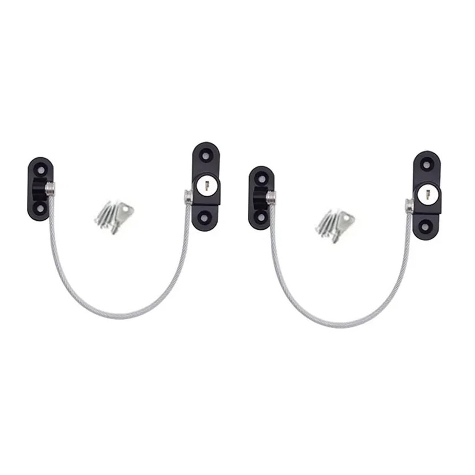 Jfnklfg Black 2Pc Set Window Door Cable Restrictor Ventilator Kids Child Safety Security Chain Lock Kits Stainless Steel For Home Office(Black 2Pc)