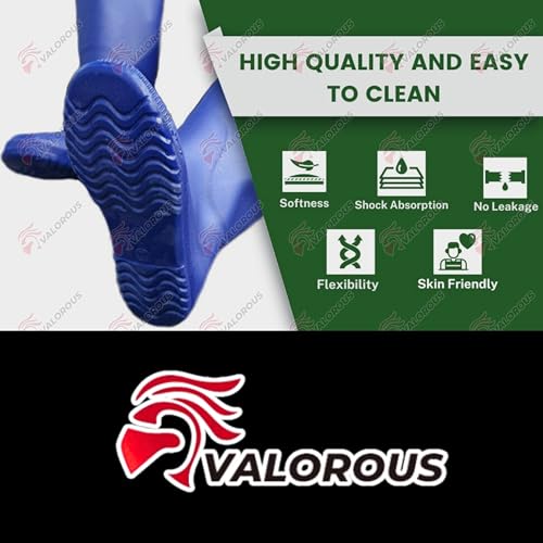 Image of valorous Farmers Thigh Long Height Gumboots for Farmers Safety Natural Pvc & Latex Material | Navy Blue Waterproof Paddy Field & Agriculture Boot | Durable Long Gumboots 85cm