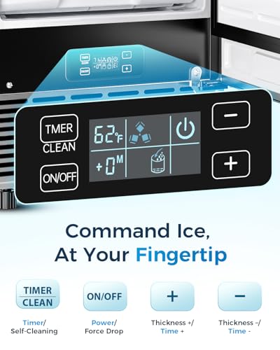 Image of Feelfunn Commercial Ice Maker with Water Pump, 85Lbs /Day, Built-in Undercounter Ice Maker with Auto-Cleaning & Timer, Freestanding Stainless Steel Ice Machine for Restaurant Home Bar Office
