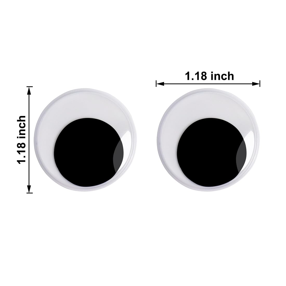 100 sztuk Wiggle Eyes, 3 cm Googly Eyes z samoprzylepnym, okrągłym tworzywem sztucznym, do tworzenia rękodzieła i dekoracji imprezowych, 100 szt