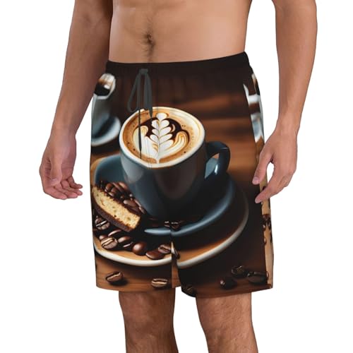 Delicious Coffee Print Stylish Beach Shorts Swim Trunks Lightweight Breathable Summer Outdoor Activities2