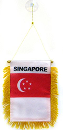 Singapore Flag Car Window Hanging Pennant