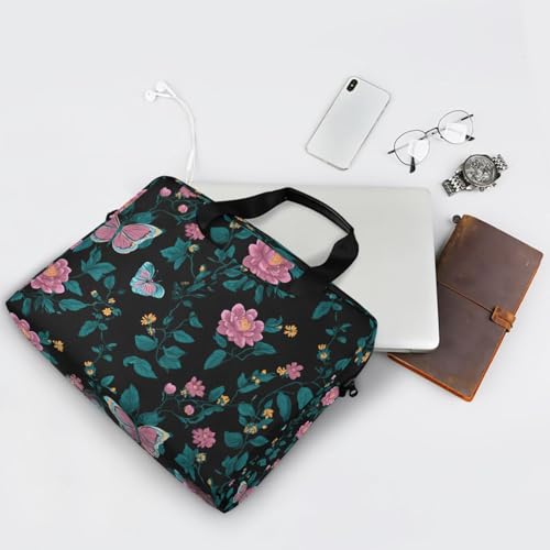 Maletín para laptop con diseño floral rosa 13-15.6 pulg miniatura 7