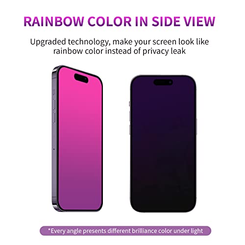 Image of Privacy Screen Protector for iPhone 14 Pro Max Tempered Glass [2 Pack] | Gradient Anti Spy Private Film Accessories Anti Blue Light 9H Hardness Easy Installation Bubble Free Case Friendly [6.7inch]