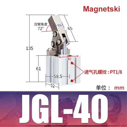 Pression d'air stable avec le vérin à levier ALC JGL-40-Magnetski