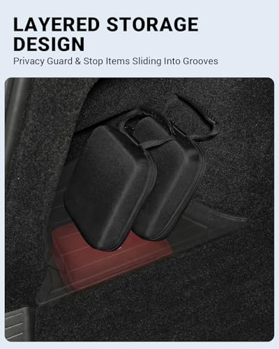 Image of Motrobe 2025 2026 Tesla Model Y Juniper Trunk Organizer Rear Trunk Storage Bins with TPE Lid Waterproof Trunk Side Storage box Model Y Refresh Interior Accessories(5-Seater ONLY, Not Fit 7-Seater)