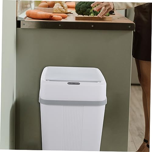 Bote de basura automático con sensor de movimiento plástico blanco miniatura 2