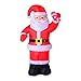 8ft Indoor/Outdoor LED Inflatable Holiday Christmas Yard Decoration - Santa with Candy Cane