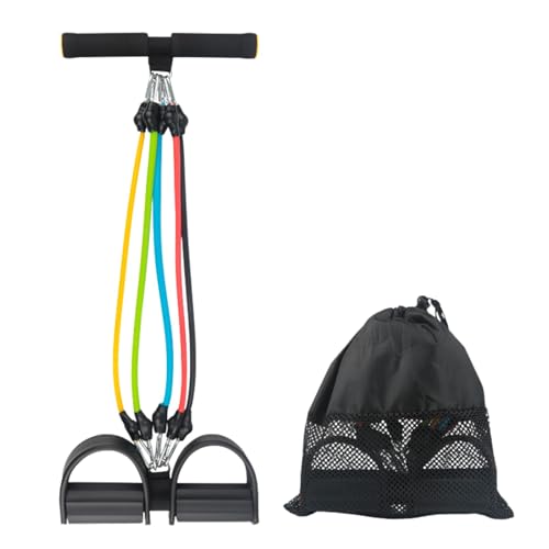 Adjustable Foot Pedal Resistance Band, Durable Foot Pedal Resistance Trainer with Bag. Multifunctional Pedal Puller Resistance Rope with Handles. Fitness Equipment for Women and Men. Black.