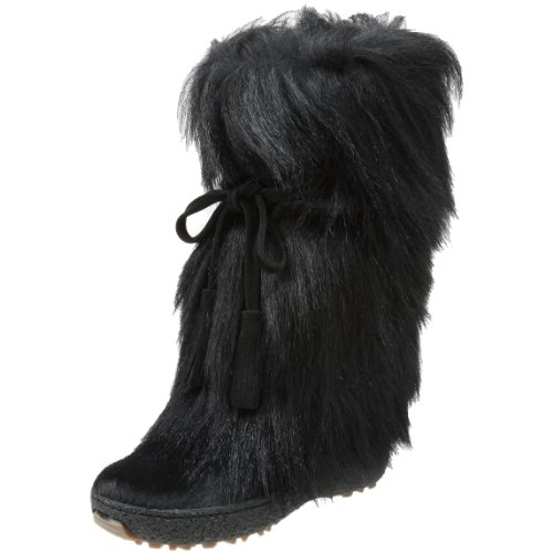 Pajar Women's Scarlet Tassle Tie Goat Hair Boot,Black,37 EU / 6-6.5 B(M)