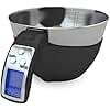 Fradel Digital Kitchen Food Scale with Bowl - 11lb, Grams & Ounces - Removable, Dishwasher-Safe Mixing Bowl - Black