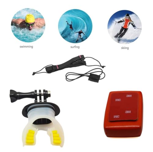 Image of Action Pro Mouth Mount Set, Bite Mount Compatible with GoPro Cameras for Surfing Diving Skating