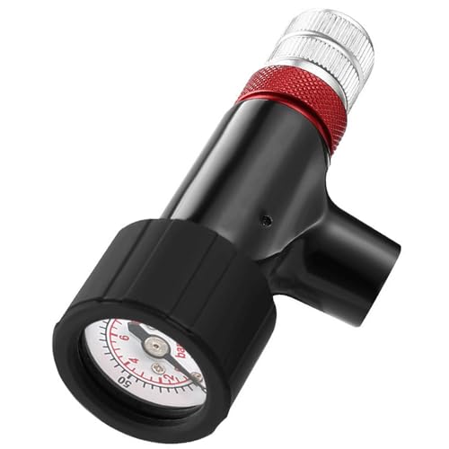 Inflador de CO2 para bicicleta de cabeza, bomba de neumáticos de repuesto para CO2, bomba de neumáticos con manómetro de presión, fácil de usar
