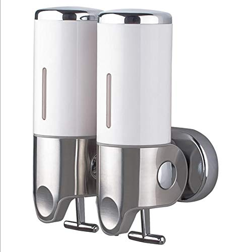 Preisvergleich Produktbild FOWYJ Edelstahl Flüssigseifenspender Bad-Accessoires Kunststoff-Reiniger-Shampoo Wand-Seifenspender Spender (500 ml),Weiß