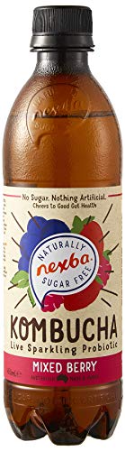 Nexba, Kombucha naturalmente sin azúcar, botella de PET, baya mixta, 1 unidad