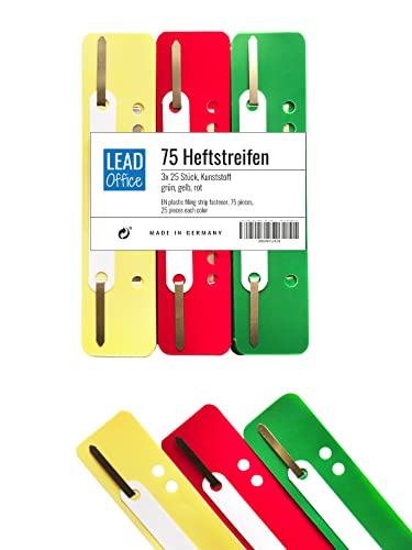 75 strisce per quaderni in verde, giallo, rosso – plastica, 3 pacchi da 25 pezzi – Made in Germany