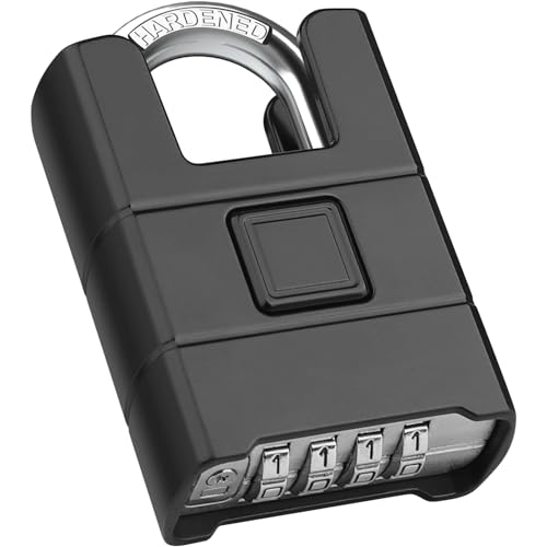 Diyife Large Heavy Duty Combination Padlock Outdoor [Anti-Cutting] [Waterproof] 8mm Shackle 54mm 4-Digit Padlocks with Code High Security Padlock for Gate Shed Fence School Gym Garage