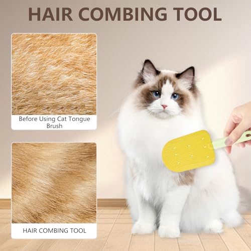 Image of 3Pcs Cat Tongue Comb, Cat Comb Brush Shedding Household Tools Supplies, Lovely Cat Grooming Supplies Cat Brushes Tools for Indoor Cats, Cat Tongue Comb Suitable for Cat Massage and Cat Hair Cleaning